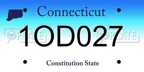 1OD027 Connecticut License Plate