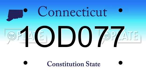 1OD077 Connecticut License Plate