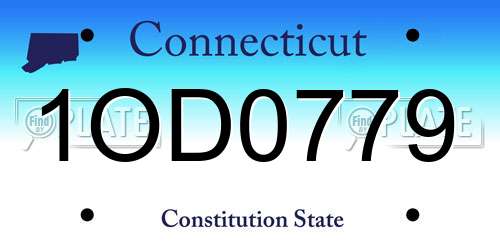 1OD0779 Connecticut License Plate