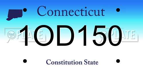 1OD150 Connecticut License Plate