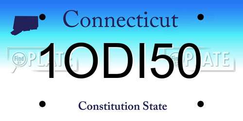 1ODI50 Connecticut License Plate