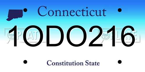 1ODO216 Connecticut License Plate