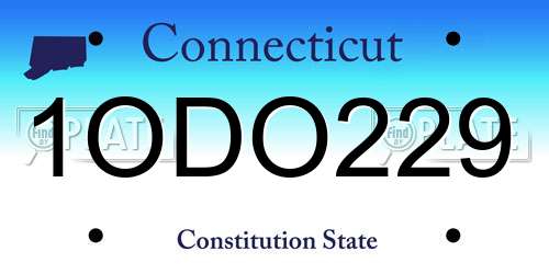 1ODO229 Connecticut License Plate
