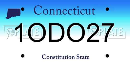 1ODO27 Connecticut License Plate