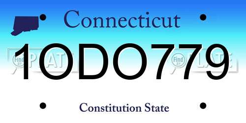 1ODO779 Connecticut License Plate