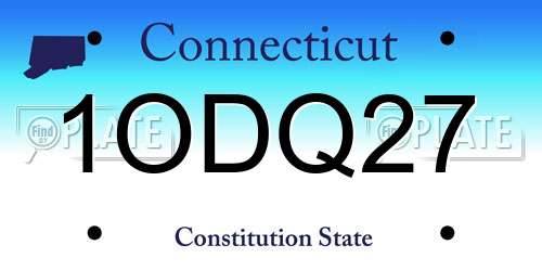 1ODQ27 Connecticut License Plate