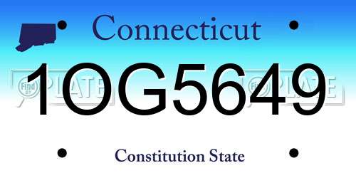 1OG5649 Connecticut License Plate