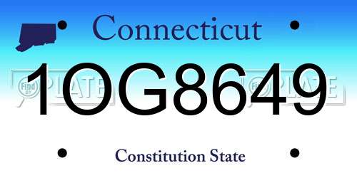 1OG8649 Connecticut License Plate