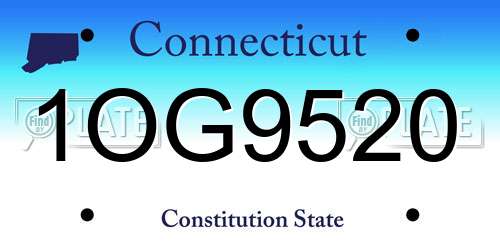 1OG9520 Connecticut License Plate