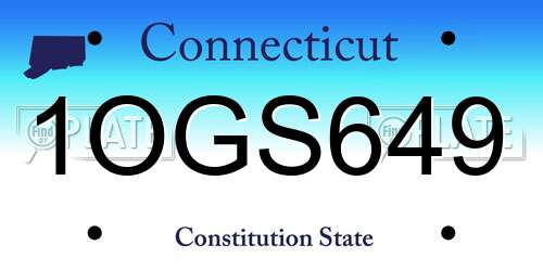 1OGS649 Connecticut License Plate