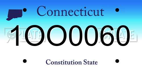 1OO0060 Connecticut License Plate