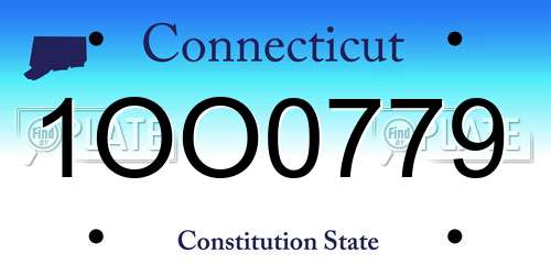 1OO0779 Connecticut License Plate