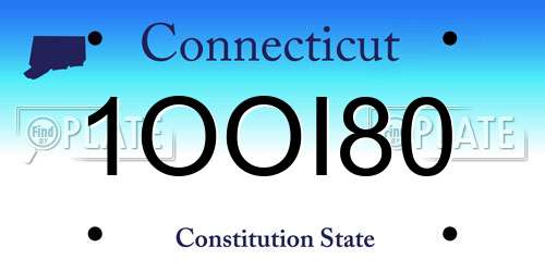 1OOI80 Connecticut License Plate