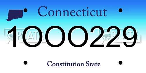1OOO229 Connecticut License Plate