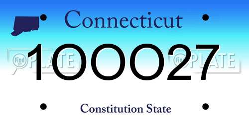 1OOO27 Connecticut License Plate