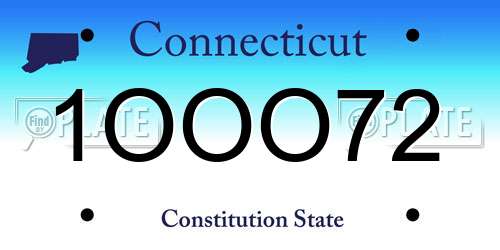1OOO72 Connecticut License Plate