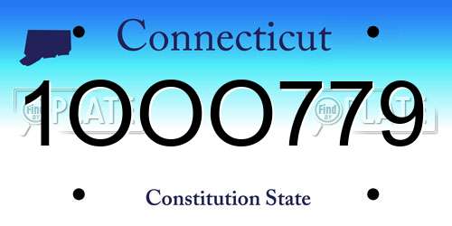 1OOO779 Connecticut License Plate