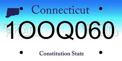 1OOQ060 Connecticut License Plate