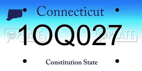 1OQ027 Connecticut License Plate