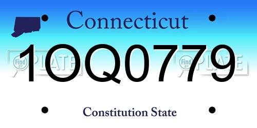 1OQ0779 Connecticut License Plate