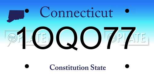 1OQO77 Connecticut License Plate