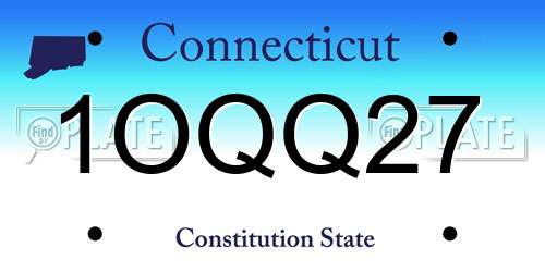 1OQQ27 Connecticut License Plate