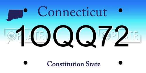 1OQQ72 Connecticut License Plate