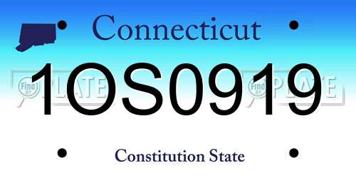 1OS0919 Connecticut License Plate