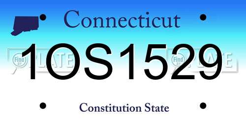 1OS1529 Connecticut License Plate