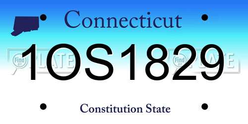 1OS1829 Connecticut License Plate