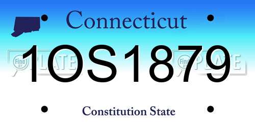1OS1879 Connecticut License Plate