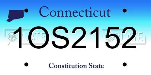 1OS2152 Connecticut License Plate