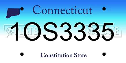 1OS3335 Connecticut License Plate