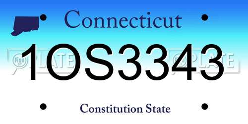 1OS3343 Connecticut License Plate