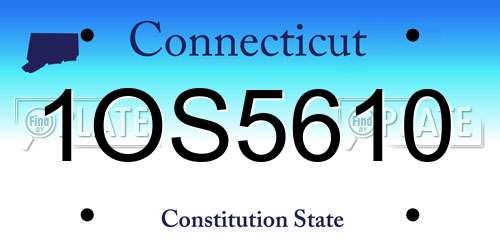 1OS5610 Connecticut License Plate