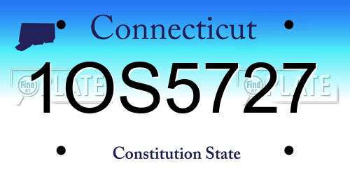 1OS5727 Connecticut License Plate