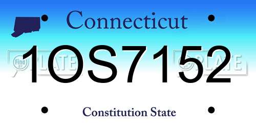1OS7152 Connecticut License Plate