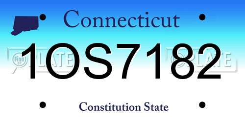 1OS7182 Connecticut License Plate
