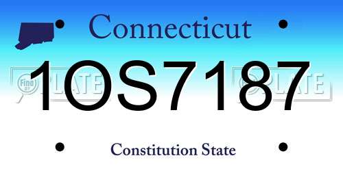1OS7187 Connecticut License Plate