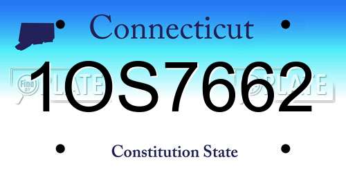 1OS7662 Connecticut License Plate