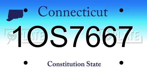 1OS7667 Connecticut License Plate