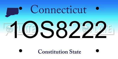 1OS8222 Connecticut License Plate