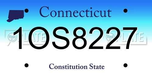 1OS8227 Connecticut License Plate