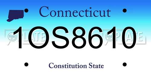1OS8610 Connecticut License Plate