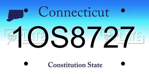 1OS8727 Connecticut License Plate
