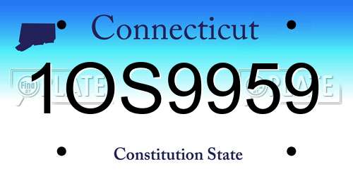 1OS9959 Connecticut License Plate