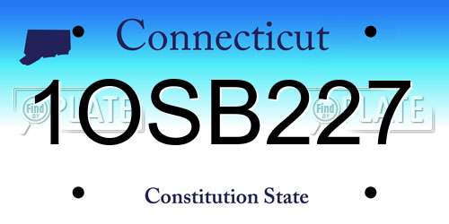 1OSB227 Connecticut License Plate