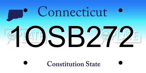 1OSB272 Connecticut License Plate