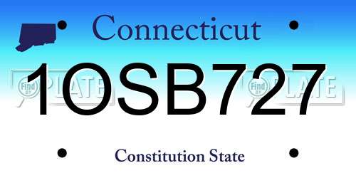 1OSB727 Connecticut License Plate