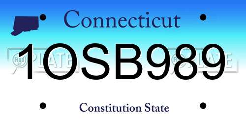 1OSB989 Connecticut License Plate